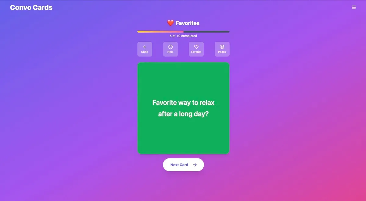 Convocards Screenshot