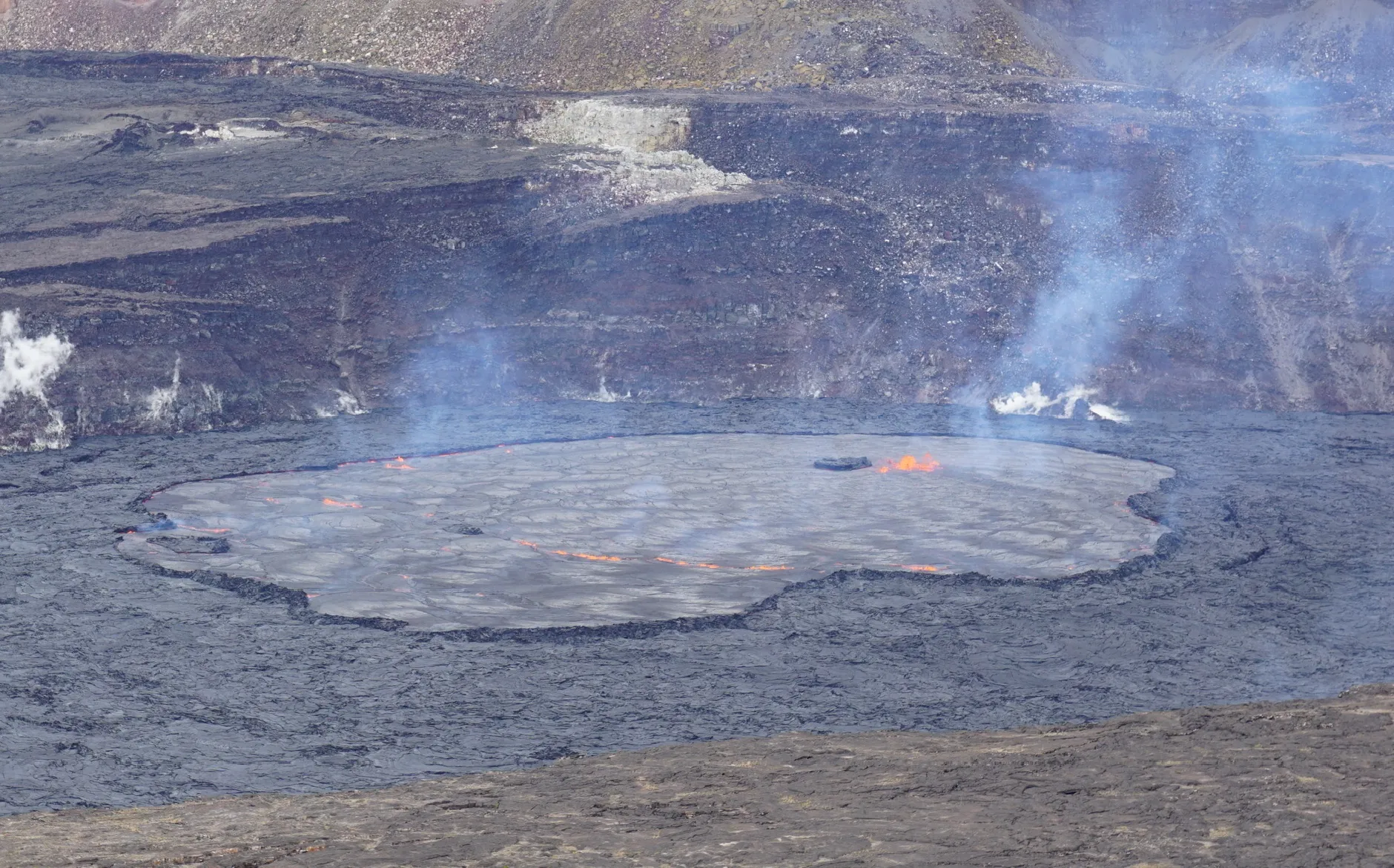 An Active Lava Eruption at Volcanos National Park