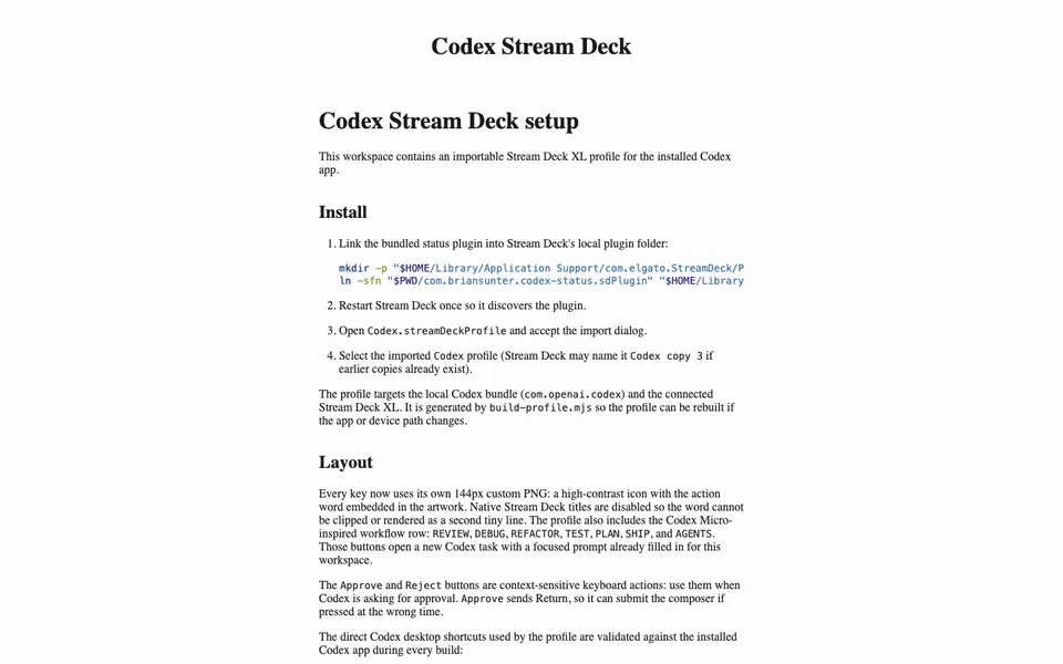 Codex Stream Deck