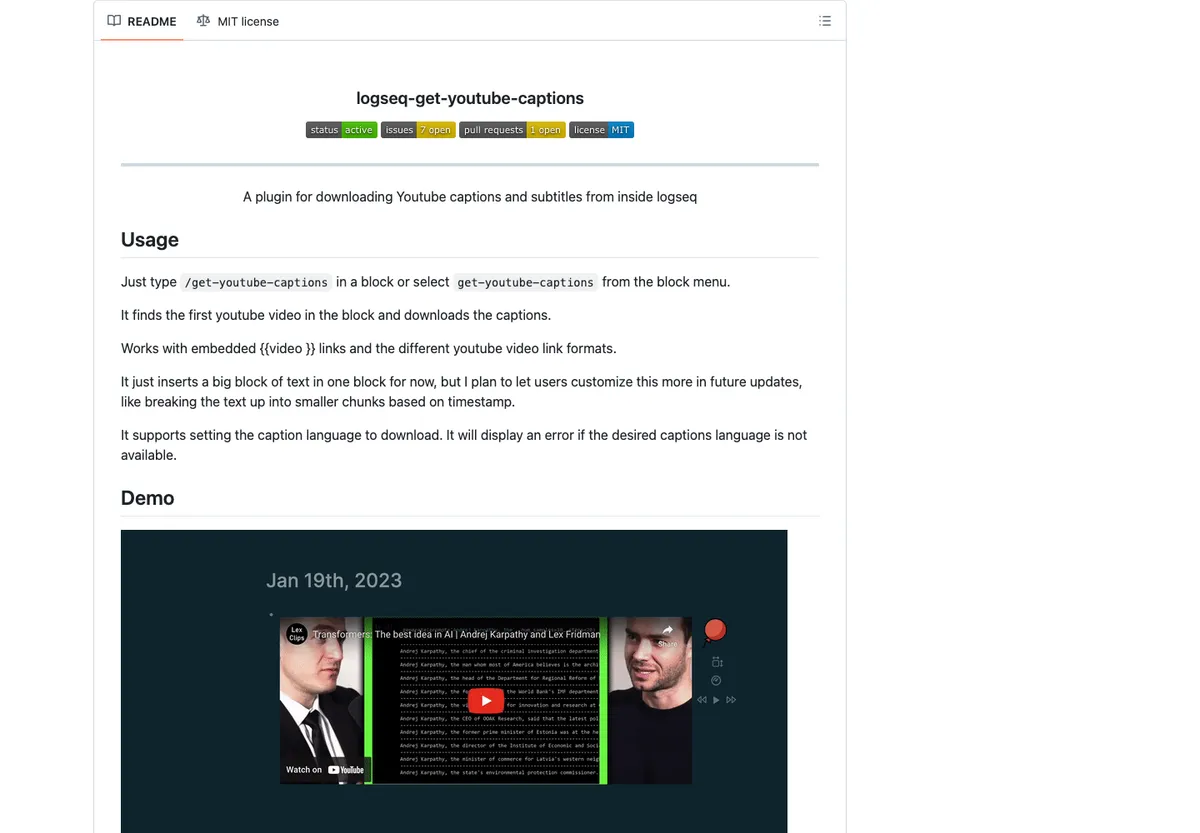 Cover image for Logseq YouTube Captions