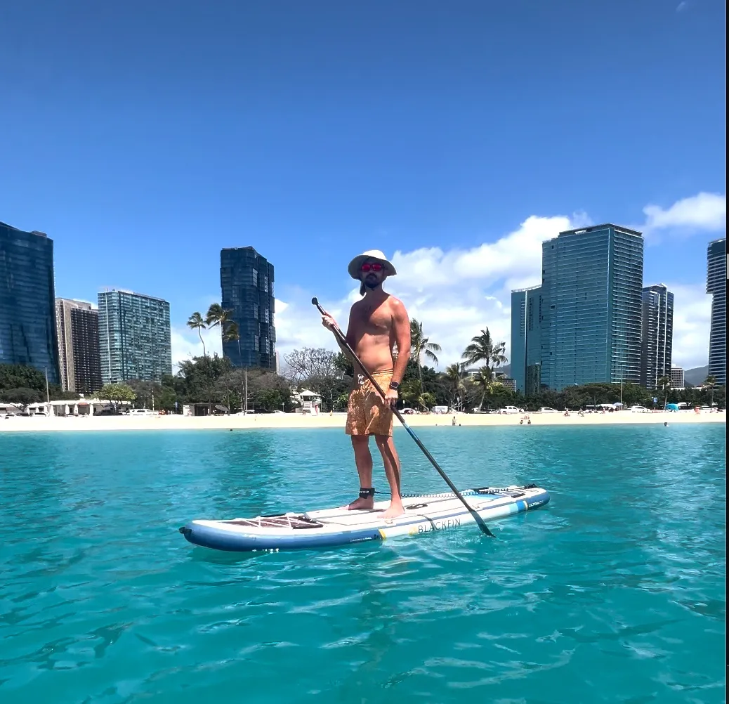 Paddleboarding Down Ala Moana Beach