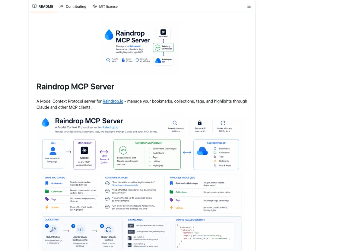 Cover image for Raindrop MCP