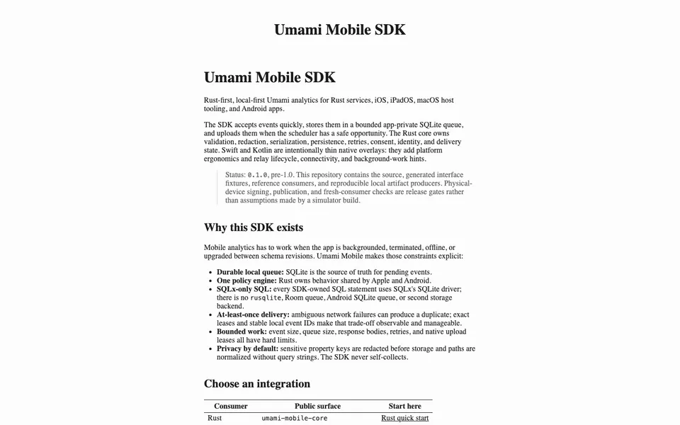 Umami Mobile SDK
