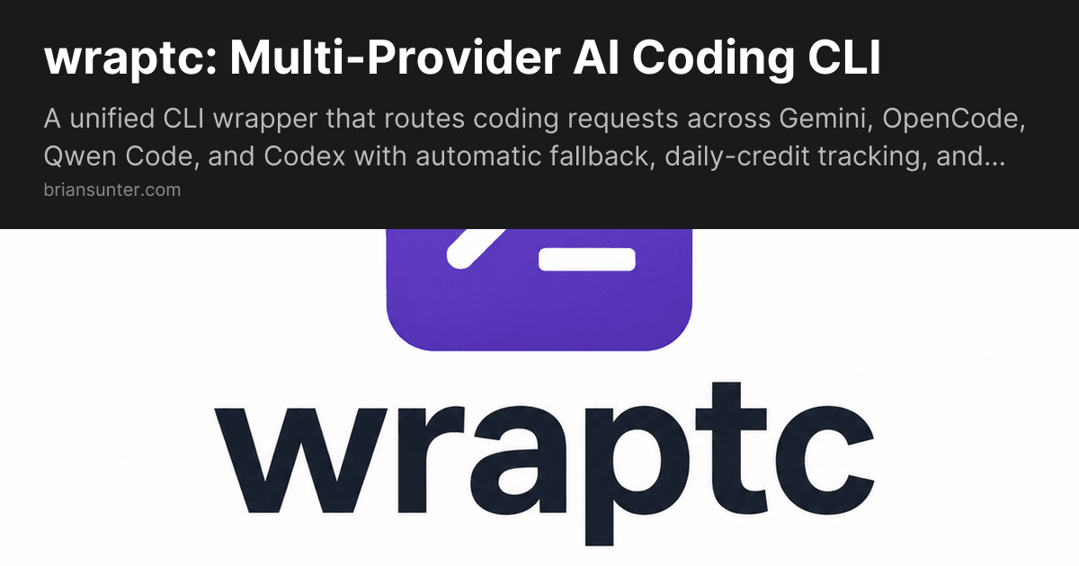 wraptc: Multi-Provider AI Coding CLI